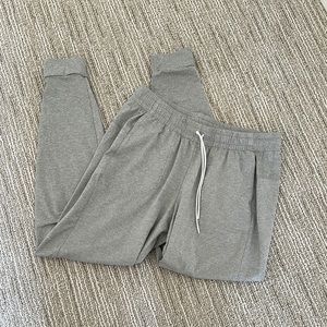 Gray Joggers with Elastic Waistband and Cuffed Ankles